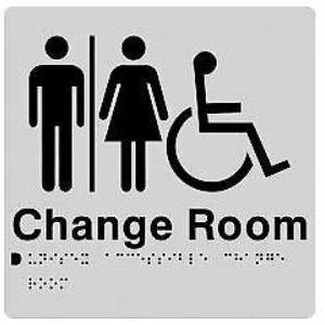 Change Room Braille Sign - Blue/Silver