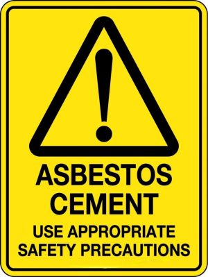 Asbestos Cement Use Appropriate Safety Precautions Sign