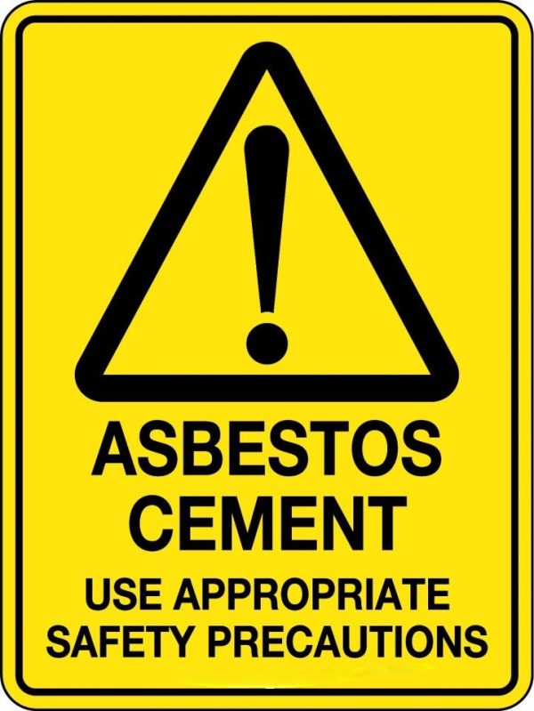 Asbestos Cement Use Appropriate Safety Precautions Sign