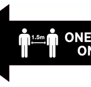 Black Left Arrow – One Way Only Covid-19