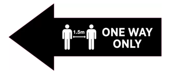 Black Left Arrow – One Way Only Covid-19