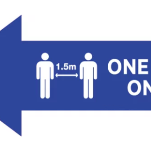 Blue Left Arrow – One Way Only Covid-19