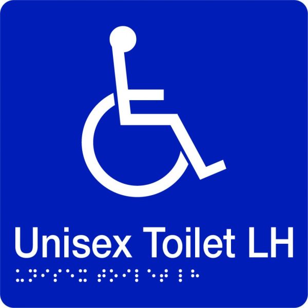 Braille – Accessible Toilet (Left Hand)