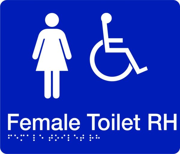 Braille – Female Accessible Toilet (Right Hand)