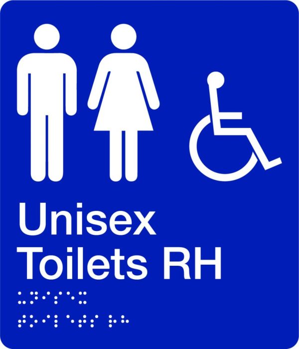 Braille – Unisex Accessible Toilets (Right Hand)