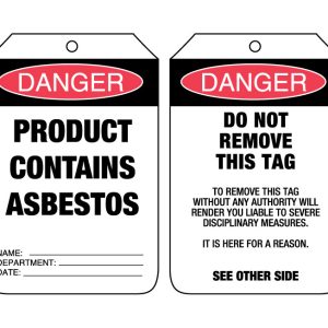 Card Tags Danger Product Contains Asbestos