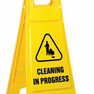 Cleaning in Progress – Plastic A-Frame