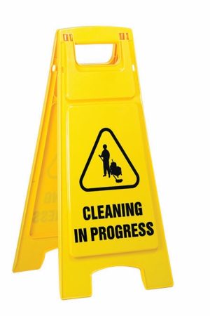 Cleaning in Progress – Plastic A-Frame