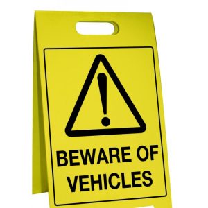 Corflute A-Frame Beware of Vehicles
