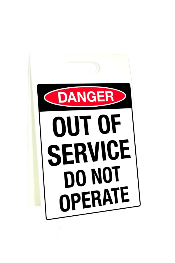 Corflute A-Frame Danger Out of Service Do Not Operate