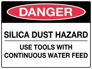 Danger Silica Dust Hazard Use Tools etc Sign
