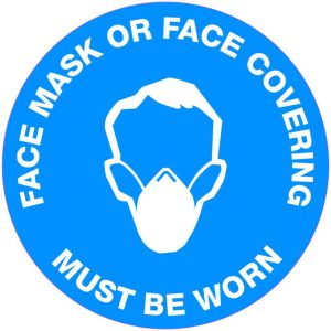 Face Mask or Face Covering Must be Worn – Floor Graphics Covid-19