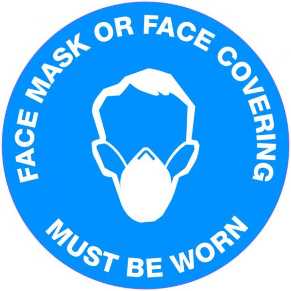 Face Mask or Face Covering Must be Worn – Floor Graphics Covid-19