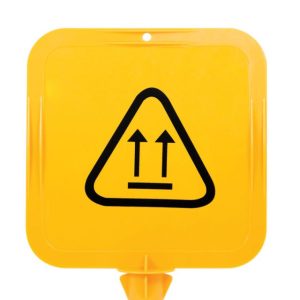 Lock-in Sign Frame Workers Above Pictogram