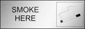 Smoke Here (With Picto) Engraved Traffolite