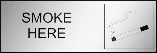 Smoke Here (With Picto) Engraved Traffolite