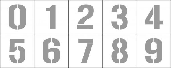 Stencil Number Sets – Numbers 0-9