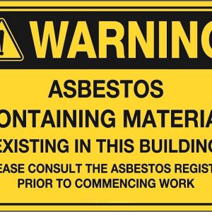 Warning Asbestos Existing in This Building Sign