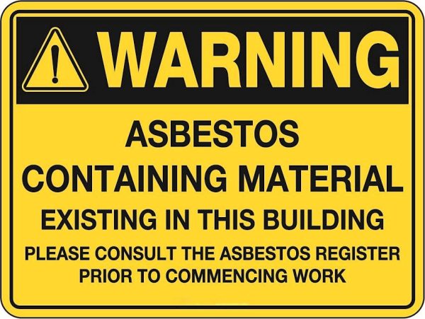 Warning Asbestos Existing in This Building Sign