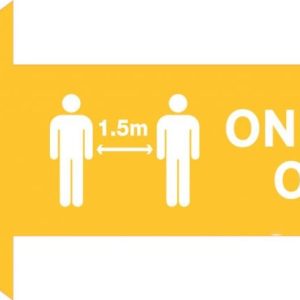 Yellow Left Arrow – One Way Only Covid-19