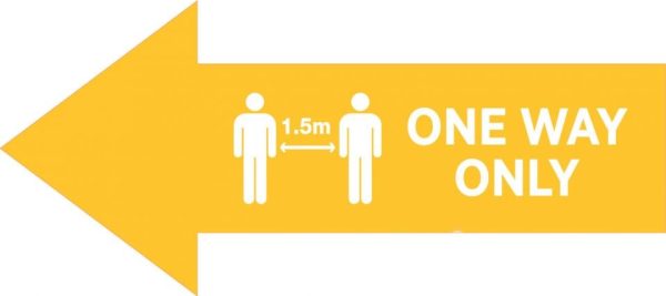 Yellow Left Arrow – One Way Only Covid-19
