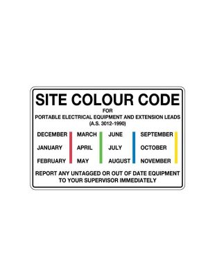 Site Colour Code For Portable Electrical Equipment etc