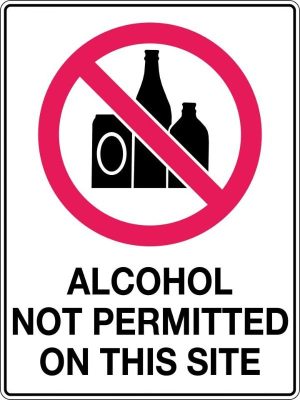 Alcohol Not Permitted On This Site