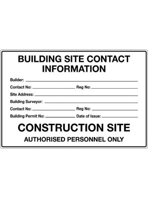 Building Site Contact Information