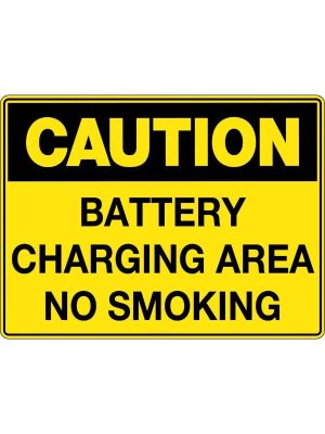 Caution Battery Charging Area No Smoking