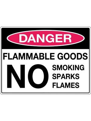 Danger Flammable Goods No Smoking Sparks Flames