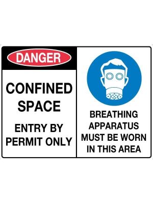 Danger Confined Space Entry By Permit Only/Breathing Apparatus Must Be Worn In This Area