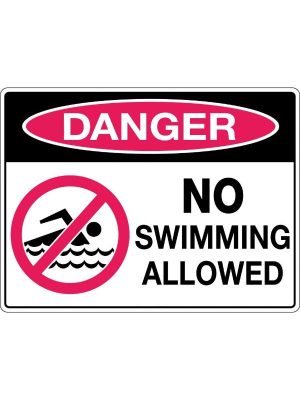 Danger No Swimming Allowed (with picto)