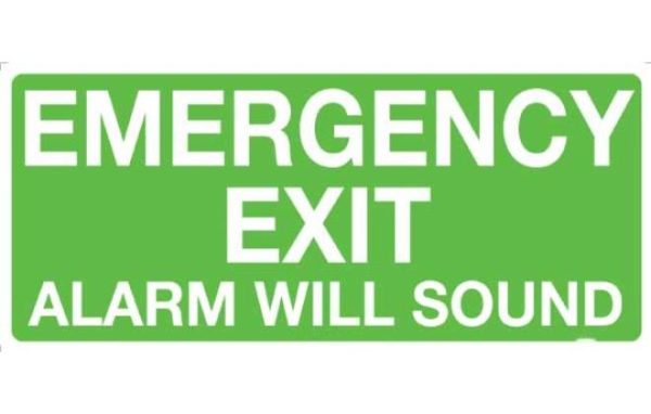 Emergency Exit Alarm Will Sound