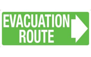 Evacuation Route (with right arrow)