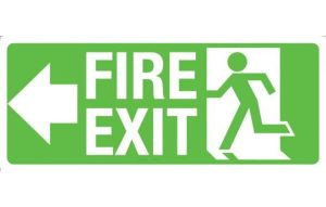 Fire Exit with Arrow Left