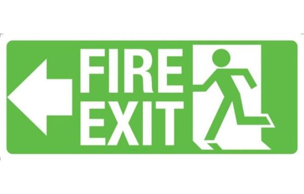 Fire Exit with Arrow Left