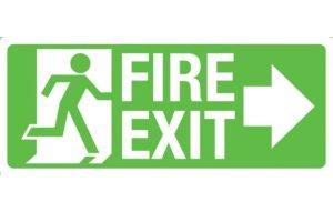 Fire Exit with Arrow Right