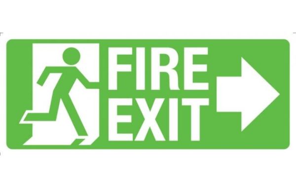 Fire Exit with Arrow Right
