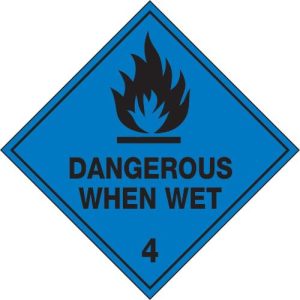 Hazchem Labels â€“ Dangerous When Wet 4