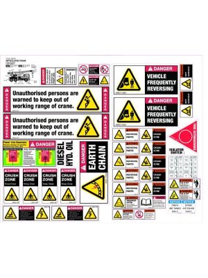 Machinery Sticker Sets â€“ Articulated Crane (39 decals per sheet)