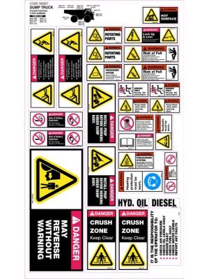 Machinery Sticker Sets â€“ Dump Truck (28 decals per sheet)