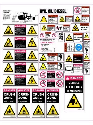 Machinery Sticker Sets â€“ Grader (31 decals per sheet)