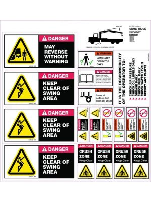 Machinery Sticker Sets â€“ Truck Crane (18 decals per sheet)