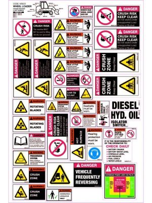 Machinery Sticker Sets â€“ Wheel Loader (32 decals per sheet)