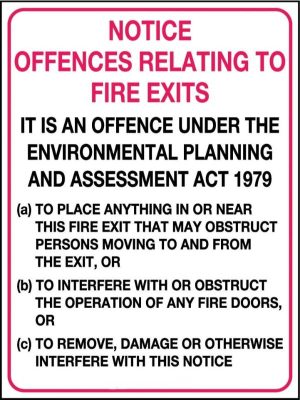 Notice Offences Relating To Fire Exits etc.