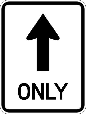 One Way Traffic (Arrow Symbol) Only