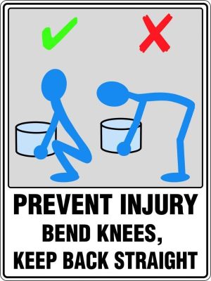 Prevent Injury Bend Knees, Keep Back Straight