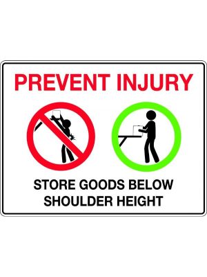 Prevent Injury Store Goods Below Shoulder Height