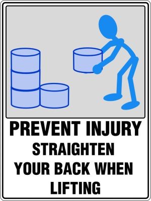 Prevent Injury Straighten your Back when Lifting