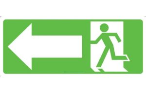 Running Man Picto with Arrow Left